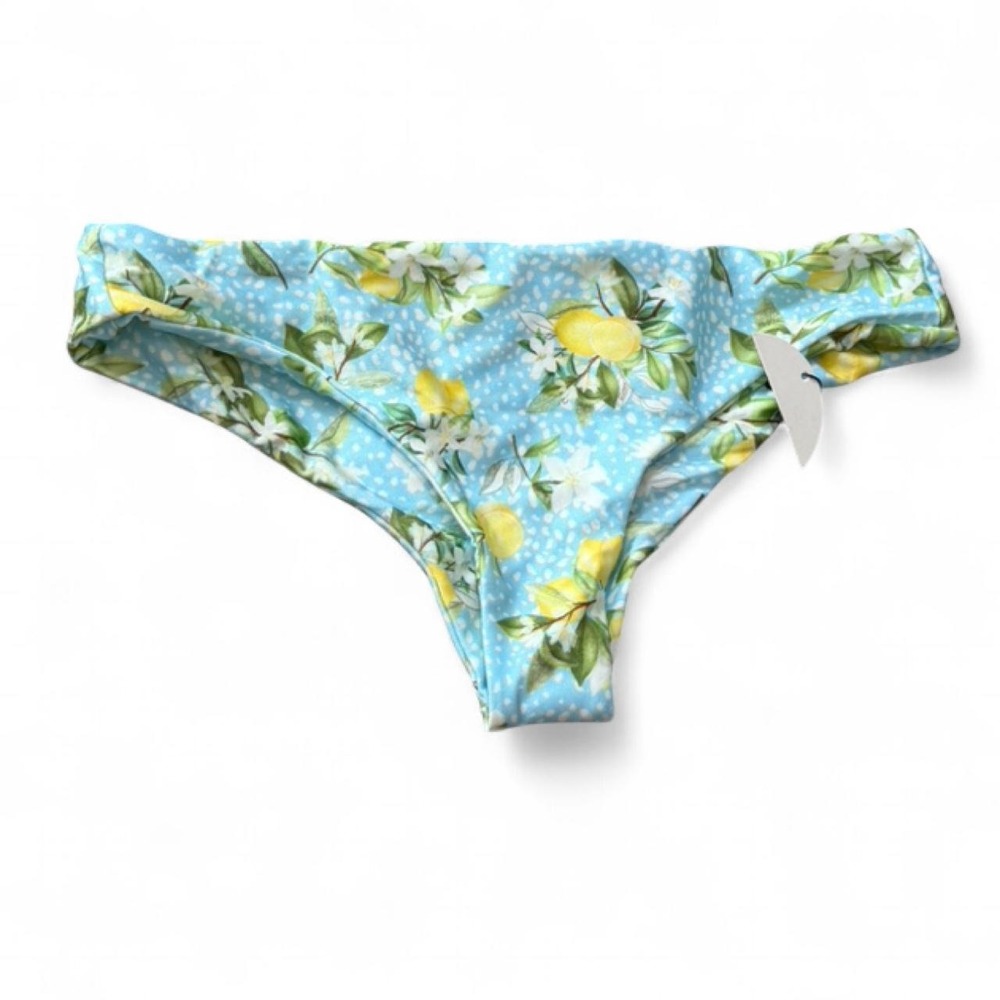JMP The Label Main Squeeze Lemon‎ Print Rio Bikini Bottoms, Women's Size M